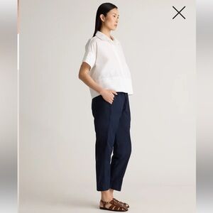Quince Navy Ankle Pants